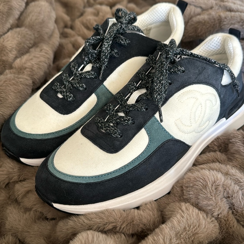 CHANEL Black and White Sneakers